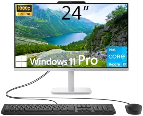 Lenovo 24" A100 All-in-One Desktop Computer, 8-core Intel Core i3-N305 CPU by LENOVO