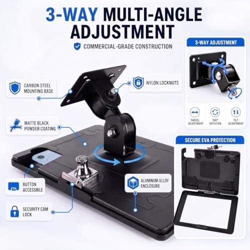 Locking Wall Mount iPad Kiosk Stand for 10.9" 10th Gen /11" iPad A16 Air - Image 2