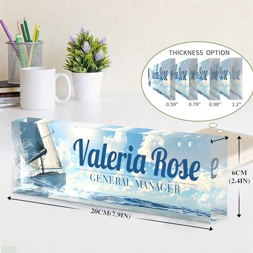 Custom Name Plate for Desk, Acrylic Desk Name Plate Personalized, Employee Appreciation Gifts, Office Desk Accessories for Woman Teacher Nurse, Coworker Gifts for Manager Assistant - Image 4