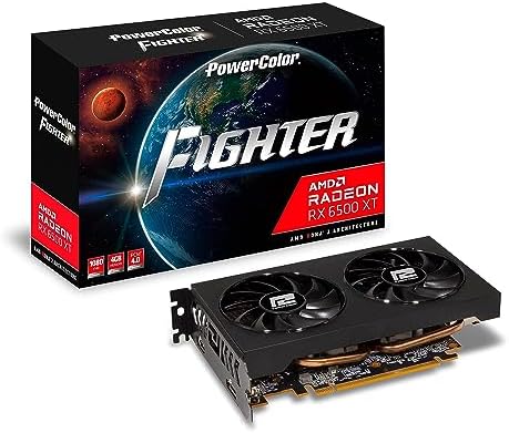 PowerColor Fighter AMD Radeon RX 6500 XT Gaming Graphics Card with 4GB GDDR6 Memory by PowerColor