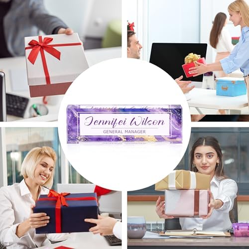 Name Plate for Desk-Personalized Name Plates for Desk-Name Plate Personalized for Office-Gifts for Teacher Boss Employee Appreciation Office Desk Decor (purple C), MYDZBJMT1009 - Image 5