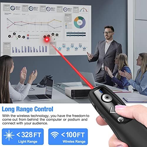 ELISWEEN Wireless Presenter with Carry Case, Presentation Clicker with Protective Storage Bag, Presentation Remote for Powerpoint, Mac, Computer, Laptop - Image 5