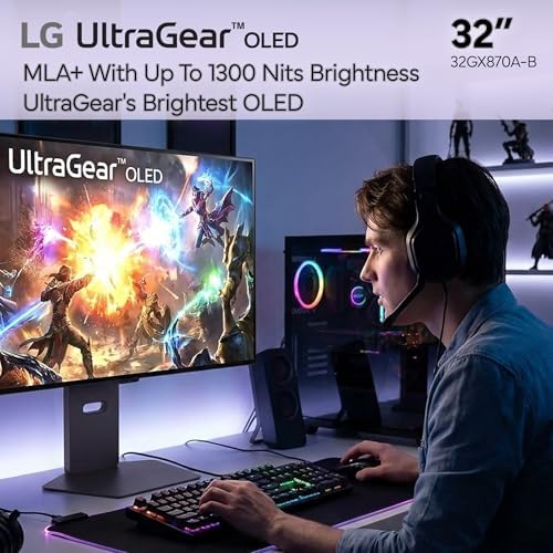 LG Ultragear 32GX870A-B 32" Dual-Mode Gaming Monitor Bundle | 4K UHD (3840×2160) 240Hz / FHD 480Hz, OLED Display, 0.03ms, G-SYNC, FreeSync Premium Pro, HDMI & DisplayPort + Cable Ties + More - Image 5