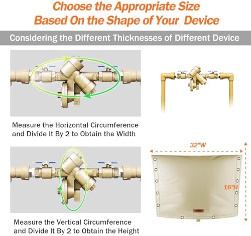 TOHONFOO 3-Way Open Backflow Preventer Pipe Cover Outside, 32"Wx16"H, Beige - Image 3