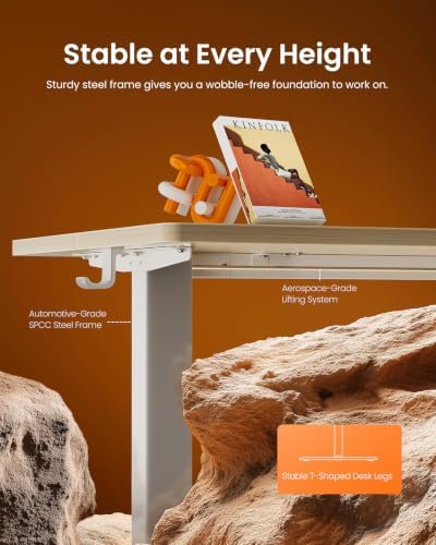 ErGear Height Adjustable Electric Standing Desk, 71 x 30 Inches Sit Stand up Desk, Memory Computer Home Office Desk, Natural - Image 5