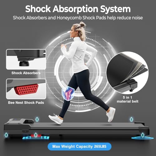 Walking Pad Treadmill for Home - Under Desk Treadmills Mini Portable Walking Running Machine Slim Compact Small Lightweight Motorized Electric Treadmill with Adjustable Speed Remote - Image 3