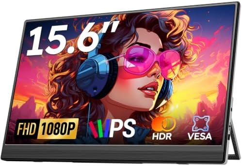 Portable Monitor for Laptop FHD 15.6" 1080P Ultra-Slim USB-C&HDMI by Unknown