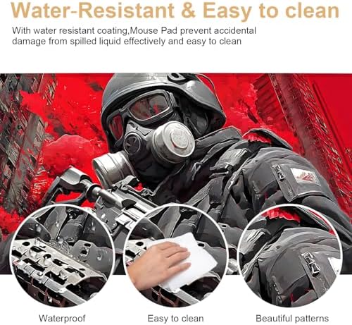 Large Extended Gaming Mouse Pad - Military Soldier Design, Soft Fabric Desk Mat with Non-Slip Rubber Base, Extra Long Mousepad for Gaming, Office, Keyboard & Mouse, 35.43 x 15.75 in - Image 6
