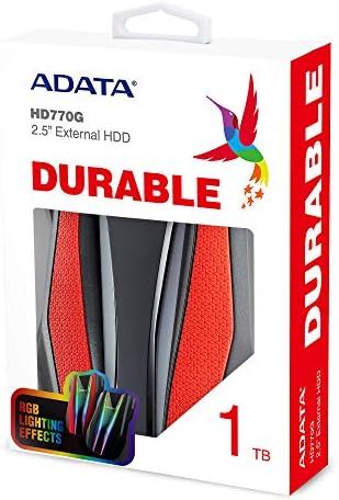 ADATA HD770G 1TB RGB USB 3.2 IP68 Waterproof Dropproof Dustproof External Portable HDD Red (AHD770G-1TU32G1-CRD) - Image 4