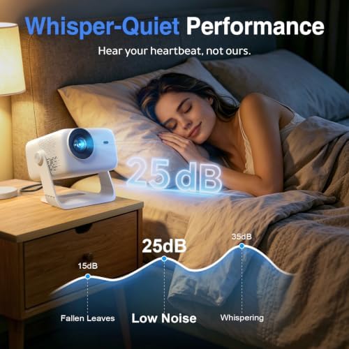 【Google TV & 3500ANSI & 4K】Smart Projector with WiFi and Bluetooth, VISSPL AI Auto Focus & Auto Keystone Portable Outdoor Overhead Projector, Movie Home Theater Gaming Projectors for Bedroom Ceiling - Image 5