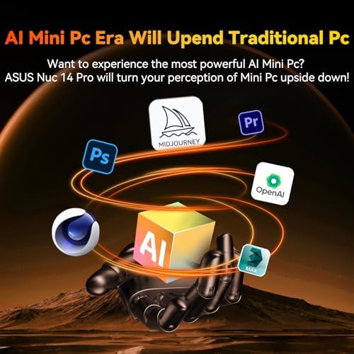 NUC 14 Pro AI Mini Pc, Ultra 7 155H (16C/22T, Up to 4.8GHz) Mini Desktop, 32GB DDR5 RAM 1TB PCIe 4 SSD Mini Computer, Intel Arc Gpu/AI GC/AI Boost/AI Ready/Type C 3.2/8K/HDR/My ASUS/BT5.3/WiFi 6E - Image 3