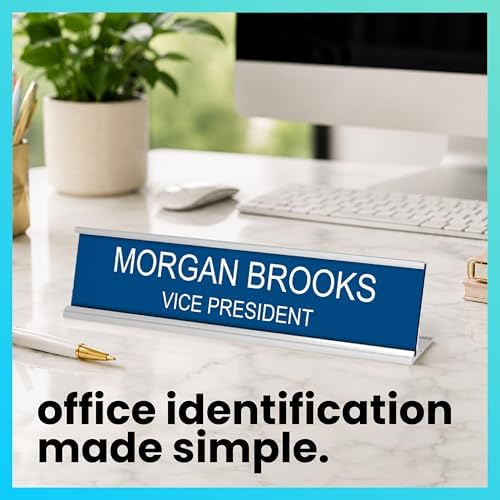 ExcelMark Custom Name Plate for Desk or Door – 14 Color Choices (2” X 10") - Image 3