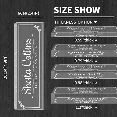 Custom Engraved Name Plate for Desk, Acrylic Desk Name Plate Personalized, Office Decor for Women Men, Acrylic Desktop Accessories, Office Gifts for Boss Manager Teacher, Employee Appreciation Gifts - Image 7