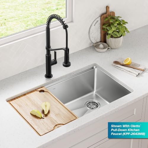 KRAUS Fairlane 32 in Undermount Workstation Single Bowl 18-Gauge Stainless Steel Kitchen Sink with Accessories, KWU610-32 - Image 4