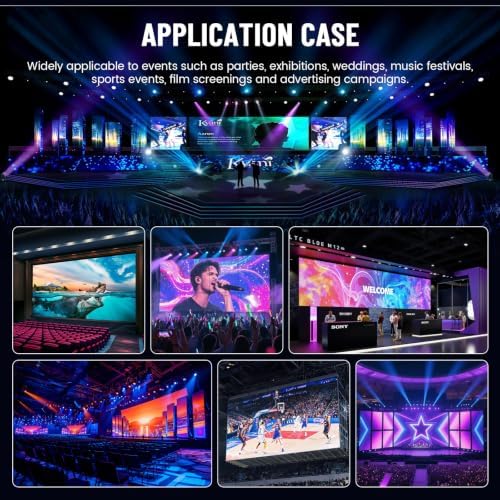 LED Video Wall Panel, Rental LED Display Screen, Giant Stage Backdrop Advertising Screen, P2.91 P3.9 P4.81 Modular LED Display for Events & Commercial Advertising (4, P4.81, 50*50cm(1.64ft*1.64ft)) - Image 7