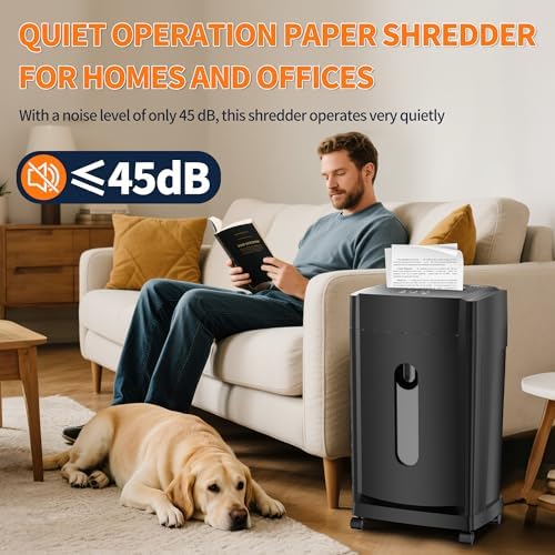 KRT Paper Shredder for Office Home, 18-Sheet Micro Cut Paper Shredder Auto Feed Cross Cut with 8 Gallons Bin, P-4 High Security Level, Shreds CDs/DVDs, Black - Image 2