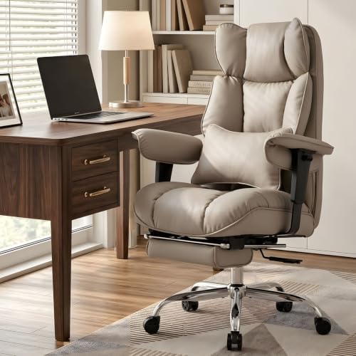 Efomao Executive Office Chair 400lbs,Grey Big and Tall Desk Chair by OFFICECHAIR