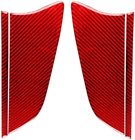 Car Inner Door Storage Slot Panel Anti-Collision Cover Sticker Real 3K Red Carbon Fiber Decoration Interior Accessories Trim Compatible with Benz Smart Fortwo 2011 2012 2013 2014 2015 by PJFUS