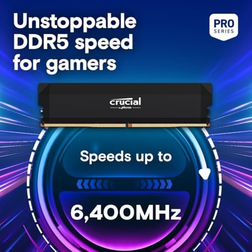 Crucial Pro 32GB DDR5 RAM Kit (2x16GB),CL36 6000MHz, Overclocking Desktop Gaming Memory, Intel XMP 3.0 & AMD Expo Compatible, Black - CP2K16G60C36U5B - Image 2