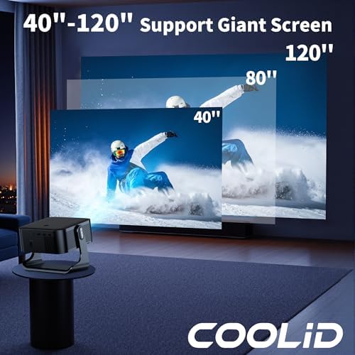 [Compatible with Netflix & Support 4K] 1080P HD Mini Projector Dual Band WiFi6 5G and BT 5.4 Auto Focus & Obstacle Avoidance Portable Outdoor Projector, 270° Adjustable Stand for Home Movie - Black - Image 5