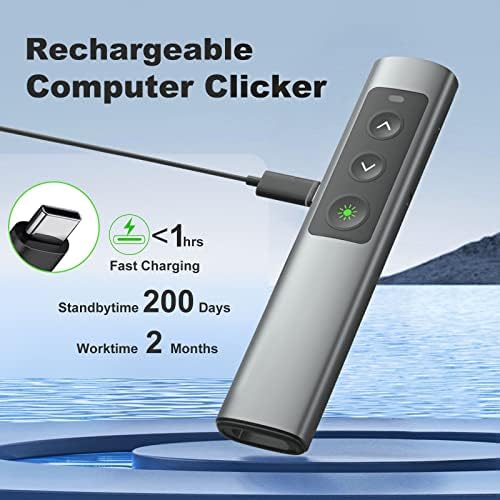 Metal Wireless Presentation Clicker, 2-in-1 USB Type-C Dual Receiver - Image 6