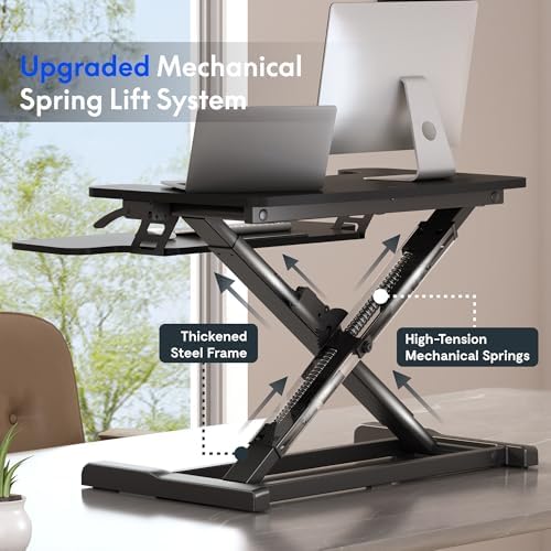 FLEXISPOT Standing Desk Converter, 28", Black - Image 4