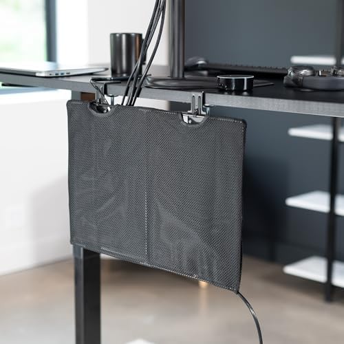 VIVO Black Clamp-on 24 inch Desk Cable Management Sleeve, DESK-SKIRT-24P - Image 2