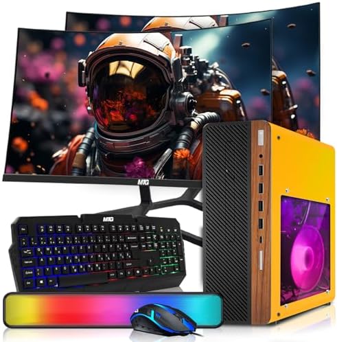 HP Half Dark Desktop PC Lambo AMD Ryzen 3 Pro, 16GB RAM, 1TB SSD, Win 11 by Amazon+Renewed
