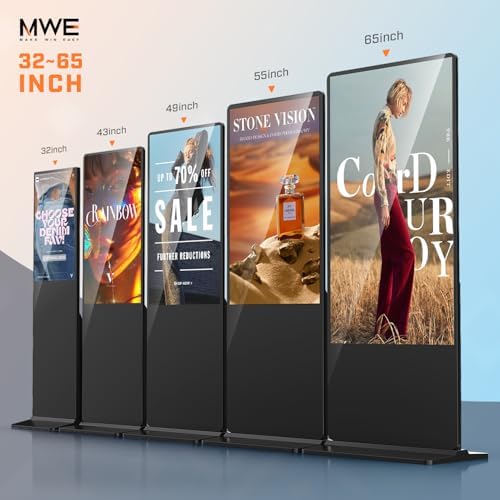 MWE 43 Inch Indoor Floor Standing Digital Signage Advertising Display Kiosk LCD Screen Commercial Totem Android System Vertical Poster with Auto Media Player - Image 2