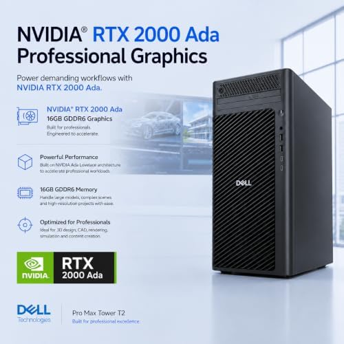 Dell Pro Max Tower T2 FCT2250, NVIDIA RTX 2000 Ada 16GB, Intel Ultra 7 265 - Image 2