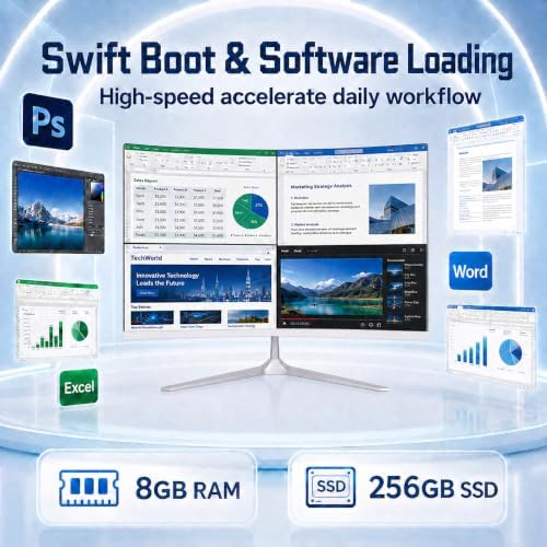 23.8inch Curved All-in-One PC, Adjustable Tilt Screen, Ultra-Slim - Image 3
