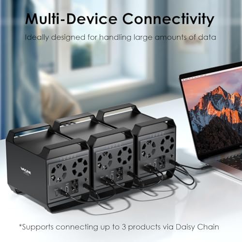 WAVLINK 4-Bay Hard Drive Enclosure for 3.5" and 2.5'' SATA HDD/SSD Featuring 10Gbps USB-C 3.2, Max 88TB Capacity, Built-in Temp-Controlled Cooling Fans, 4K HDMI Stunning Video Output, Aluminum Shell - Image 6