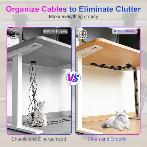 40 Set Cable Management Under Desk, Hook and Loop Cable Ties - Image 7