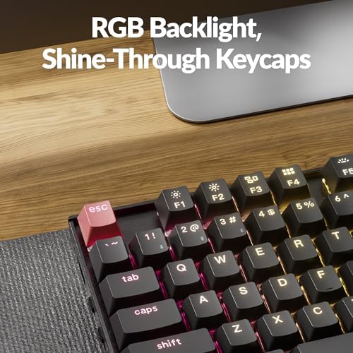 Keychron K8 V2 Wireless RGB Mechanical Keyboard, QMK/VIA Programmable, Hot-Swappable Super Red Switches, 87-Key TKL PBT Keycaps, Dual-Mode Bluetooth 5.2 & USB-C Wired, for Mac, Windows, Linux - Image 6