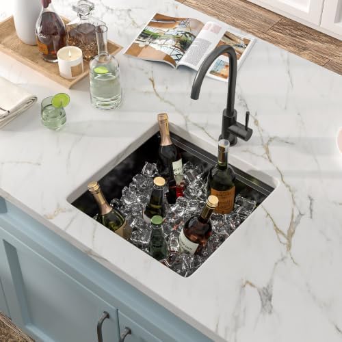 17"x17" Undermount Black Bar Prep Sink Workstation - Image 2