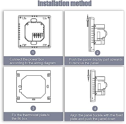 Aoresac Thermostat Smart Tuya WiFi Thermostat 16A Digital Programmable LCD Display Underfloor Heating Temperature Controller Digital Intelligent Wall Thermostat for Electric Heating - Image 6