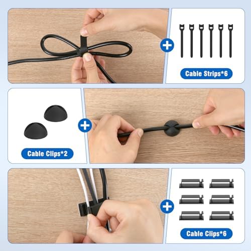 2 Pack No-Drill Under Desk Cable Management Tray 33.8 inch Large Wire Cord Organizers, Cable Management Under Desk for Home and Office No Damage Black - Image 5