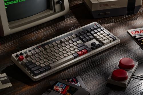8BitDo Retro 108 Mechanical Keyboard with 108 Keys and Integrated Numpad, Bluetooth/2.4G/USB-C Hot Swappable Wireless Gaming Keyboard for Windows and Android - N Edition - Image 7