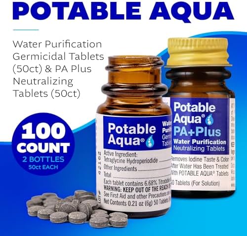 Potable Aqua Water Purification Tablets With PA Plus - Two 50 count Bottles - Image 3