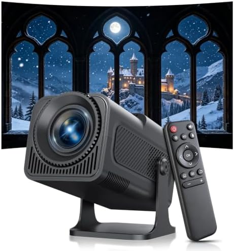 Native 1080P Mini Projector with WiFi and Bluetooth, Portable Projector by Home