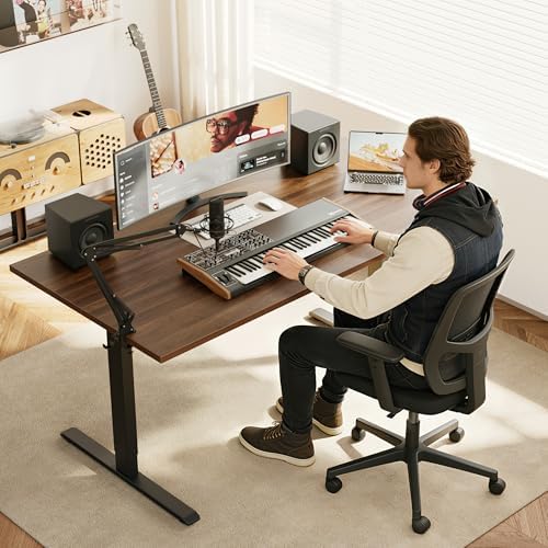 Agilestic 48*28 Inch Height Adjustable Electric Standing Desk, Dark Walnut - Image 2