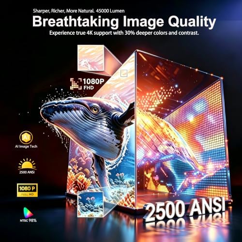 Google TV Smart Projector 4K, 2500 ANSI Projector With WiFi and Bluetooth - Image 2