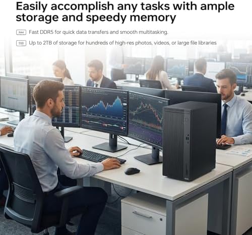 ASUS V500 Home & Business Tower Desktop, 10-core Intel Core i7-13620H Processor, 16GB DDR5 RAM, 1TB SSD, DisplayPort, Wi-Fi 6, Wired KB & Mouse, Win11 Pro, Bundle with ADATA 64GB USB Flash Drive - Image 6