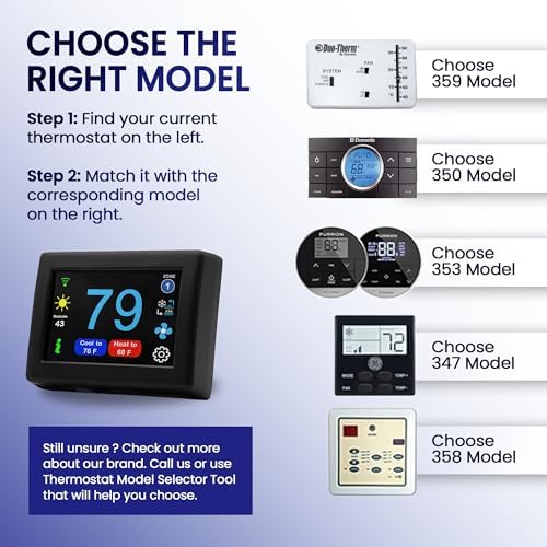 MICRO-AIR EasyTouch Digital RV Thermostat Replacement, 358 Black - Image 2