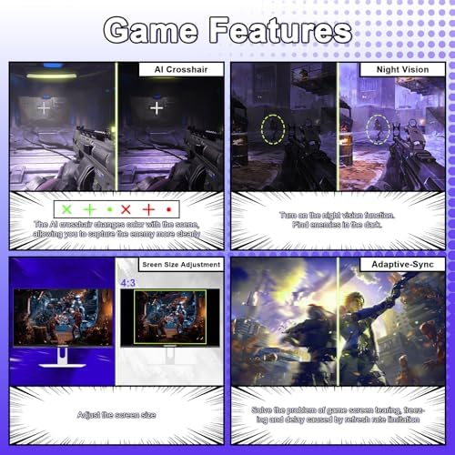 Amzfast 25 Inch White Gaming Monitor 320Hz/300Hz/240Hz, FHD 1080P 1ms Fast IPS Monitor, 12 Months Warranty Exchange (DP Cable) TÜV Rheinland Eye Care | AI Crosshair, Night Vision Function, AMZG25F6F - Image 6