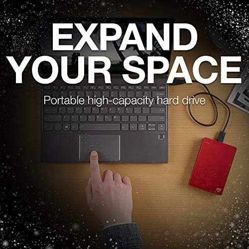 Seagate Backup Plus Portable 5TB External Hard Drive HDD – Red USB 3.0 for PC Laptop and Mac, 2 Months Adobe CC Photography (STDR5000103) - Image 2