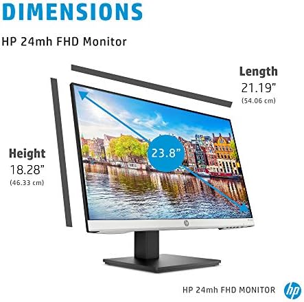 HP 24mh FHD Monitor - Computer Monitor with 23.8-Inch IPS Display (1080p) - Built-in Speakers and VESA Mounting - Height/Tilt Adjustment for Ergonomic Viewing - HDMI and DisplayPort - (1D0J9AA#ABA) - Image 4