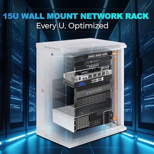 15U Wall Mount Server Rack 450mm Deep Network Cabinet, Lockable - Image 3