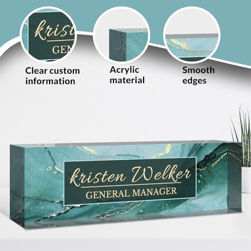 Desk Name Plate Personalized, Custom Name Plate for Desk, Acrylic Desktop Accessories, Office Gift & Decor for Women Men, Teacher Nurse Boss Employee Appreciation Gifts - Image 4