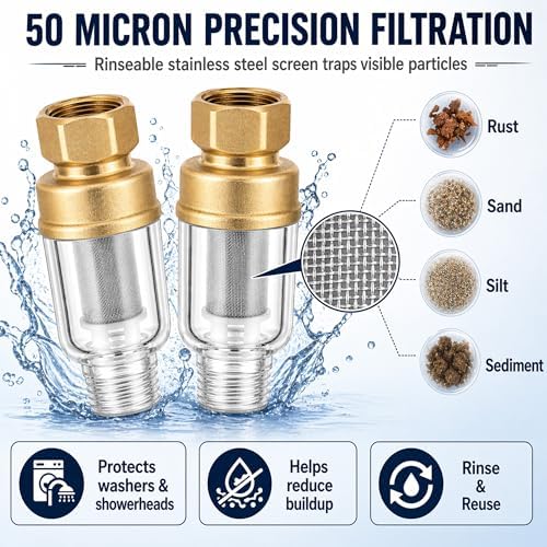 Washing Machine Water Filter 2 Pack, Reusable Sediment Filters - Image 3